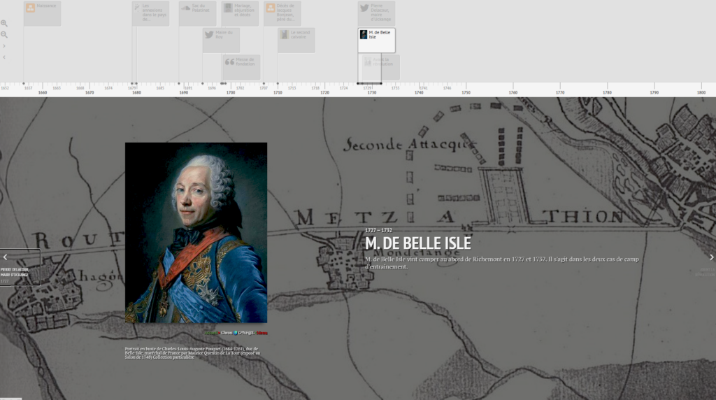 Maréchal Belle-Isle camp Richemont Uckange Metz carte ancienne XVIIIe siècle Lorraine